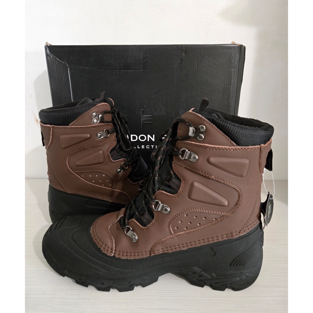NEW London Fog Breckenridge Mens 11M Waterproof Leather Lace Up Snow Boots